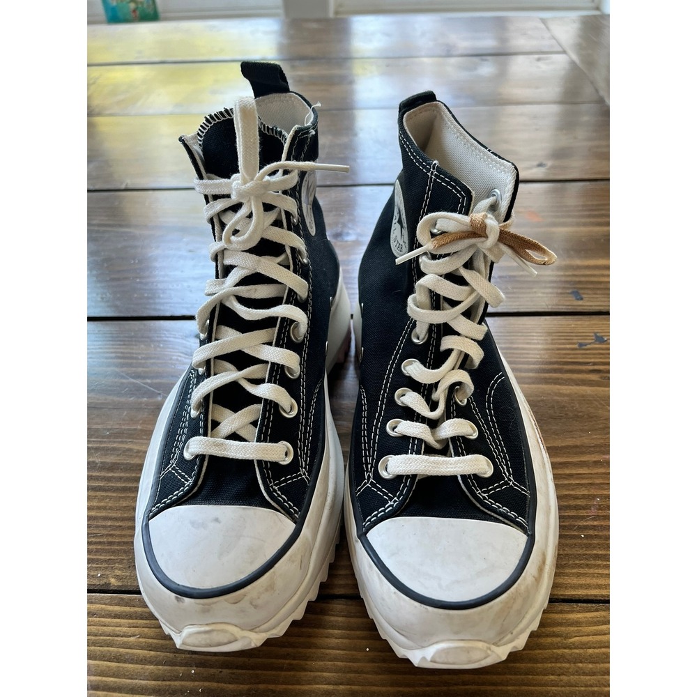 Converse Run Star Hike High Top Black Pink Hearts Valentines Day Sneakers